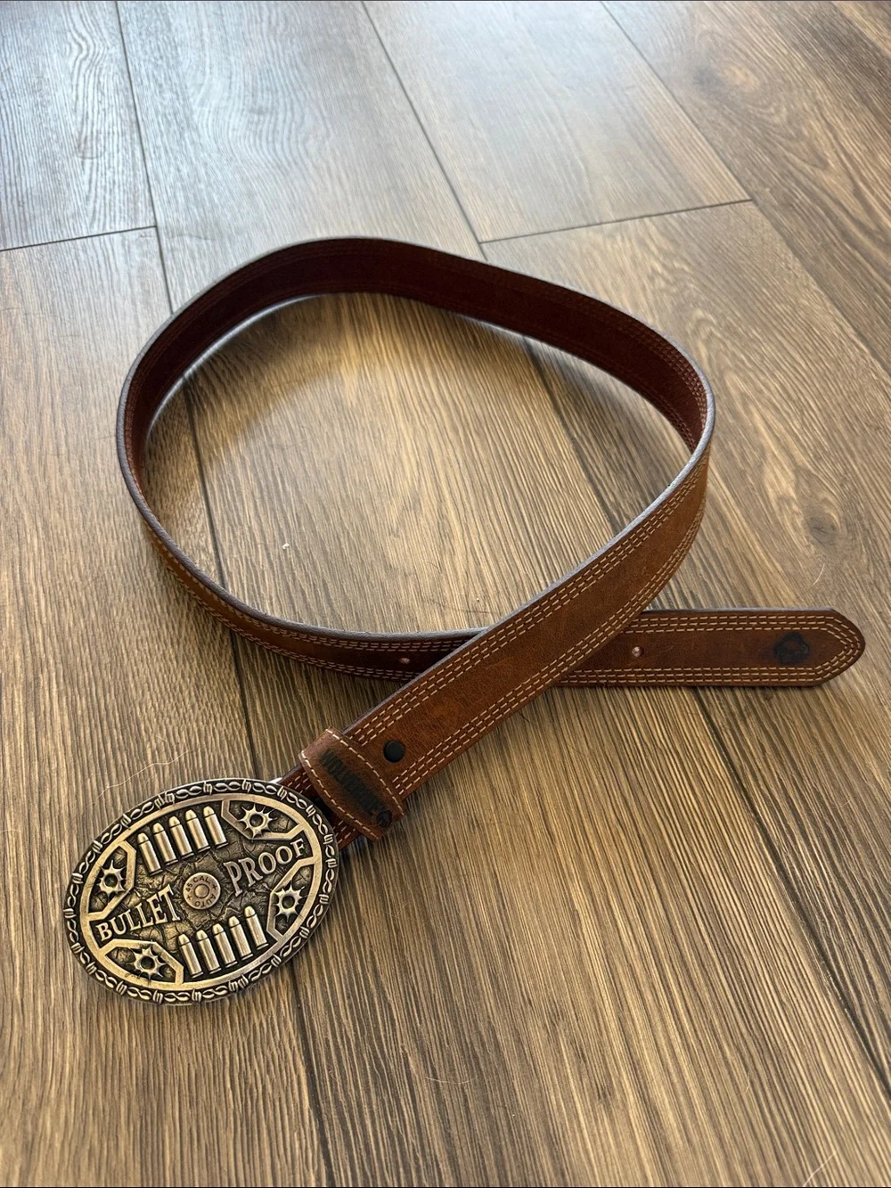 Unisex Bullet proof Wolverine leather belt and buckle